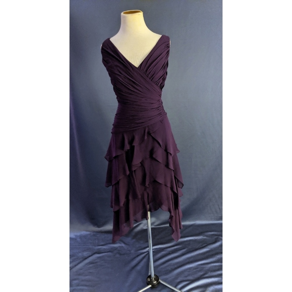 Tadashi purple chiffon and silk dress